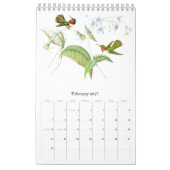 Calendrier 2018 2019 floral de fleur d'oiseaux de (Feb 2027)