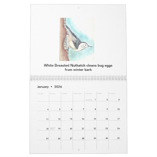 Calendrier 2018 d'oiseau (Jan 2026)