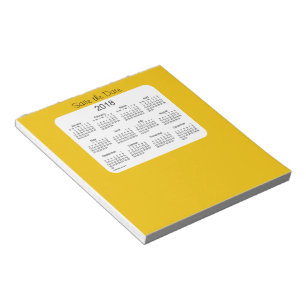 Calendrier 2018 Épargnez la Date Bloc-notes Or