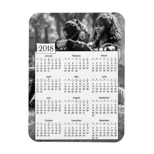 Calendrier 2018 Magnet photo romantique personnali (Vertical)