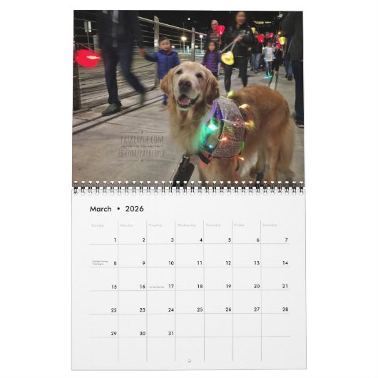 Calendrier 2019 avec ParkerPup, Reser et ouïe (Mar 2026)