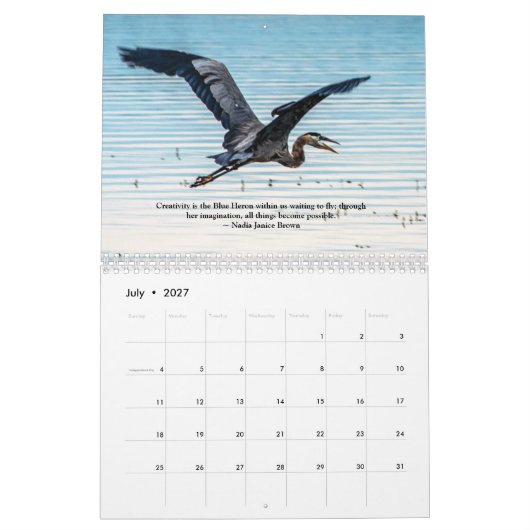 Calendrier 2019 avec photos et citations (Jul 2027)