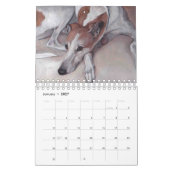 Calendrier 2019 d'art de lévrier par Charlotte (Jan 2027)
