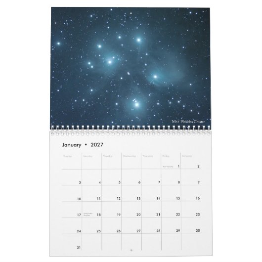 Calendrier 2019 d'astronomie (Jan 2027)