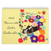 Calendrier 2019 de chat par l'artiste (Protection)