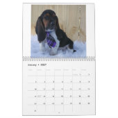 Calendrier 2019 de chiot de chien de basset (Jan 2027)