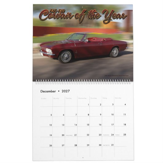 Calendrier 2019 de CorvairForum Corvair (Dec 2027)