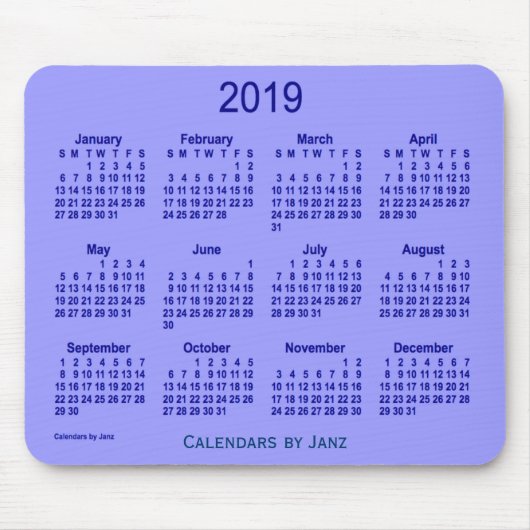 Calendrier 2019 de myrtille par le tapis de souris (Devant)