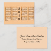 Calendrier 2019 de pêche par le carte de visite (Devant / Derrière)