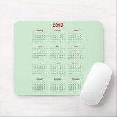 Calendrier 2019 de tapis de souris (Avec souris)