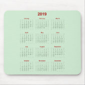 Calendrier 2019 de tapis de souris (Devant)