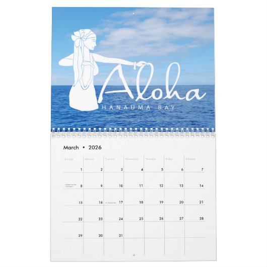 Calendrier 2019 d'Hawaï (Mar 2026)