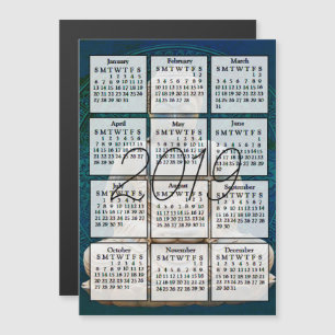 Calendrier 2019 Magnet Aimanté Fond Bouddha Bleu
