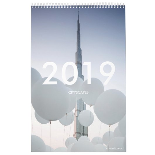 Calendrier 2019 Wall Calendar CITYSCAPES (Protection)