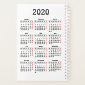 Calendrier 2020 (Dos)