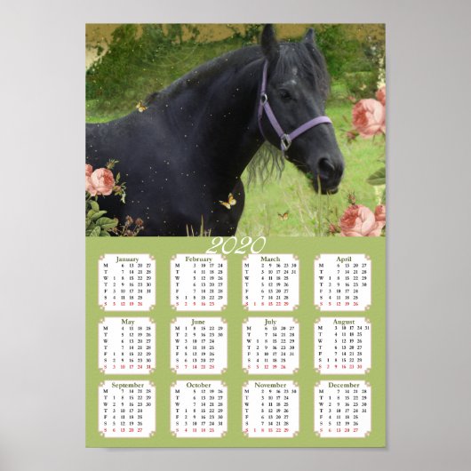 Calendrier 2020 Cheval ~ Affiche (Devant)