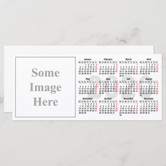 Calendrier 2020 modèle Flat Card (Devant / Derrière)