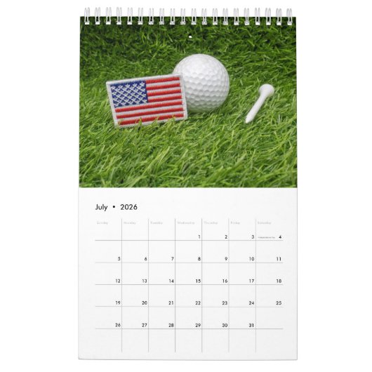 Calendrier 2020 pour golfeur avec balle de golf su (Jul 2026)