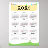 Calendrier 2021 Affiche - Début dimanche (Devant)