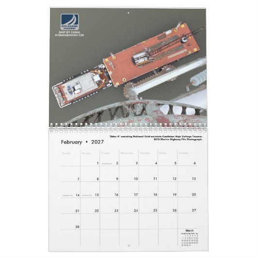 Calendrier 2021 - Bateaux-remorques au travail (Feb 2027)