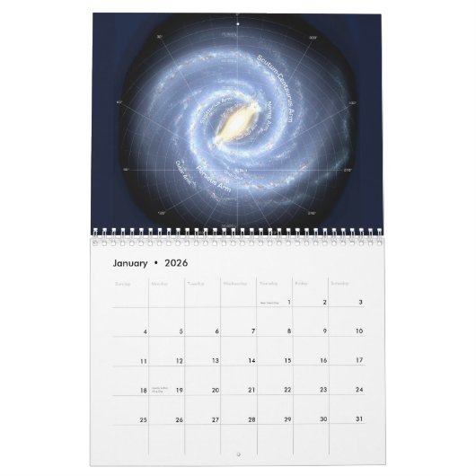 Calendrier 2021 de l'astronomie spatiale (Jan 2026)