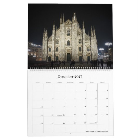 Calendrier 2021 - Italie (Dec 2027)