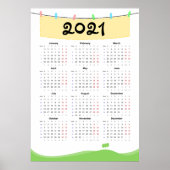 Calendrier 2021 Poster - Lundi début (Devant)