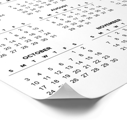 Calendrier 2021 simple mais élégant | Poster (Coin)