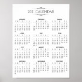 Calendrier 2021 simple mais élégant | Poster (Devant)