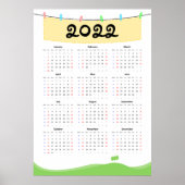 Calendrier 2022 Affiche - Début dimanche (Devant)