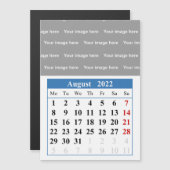 Calendrier 2022 Août Carte magnétique (Devant / Derrière)