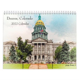Calendrier 2022 Aperçu du centre-ville de Denver, Colorado C