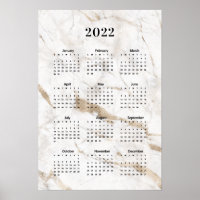 Calendrier 2022 Poster en marbre