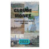 Calendrier 2023, 12 mois Claude Monet Impressionni (Protection)
