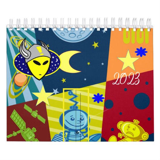 Calendrier 2023 Aliens, Espace, astronautes (Protection)