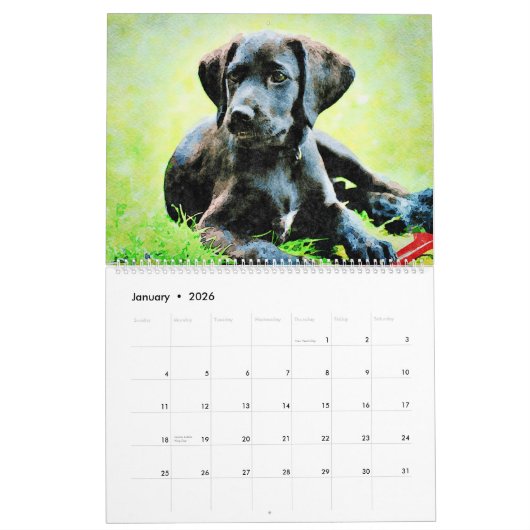 Calendrier 2023 Black Lab Amoureux des chiens chasse aux oise (Jan 2026)