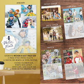 Calendrier 2023 Collage photo simple personnalisé 4 par mois