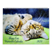 Calendrier 2023 Drôle Lazy Sleepy Chat Relaxant Cadeau Amoure (Protection)