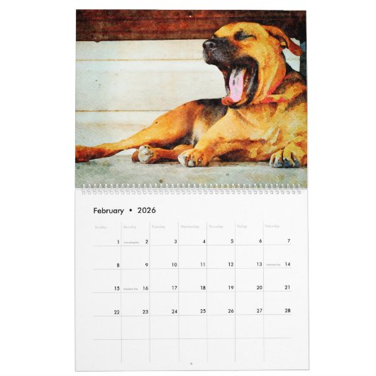 Calendrier 2023 Drôle Lazy Sleepy Chien Chien Chiot Antianxié (Feb 2026)