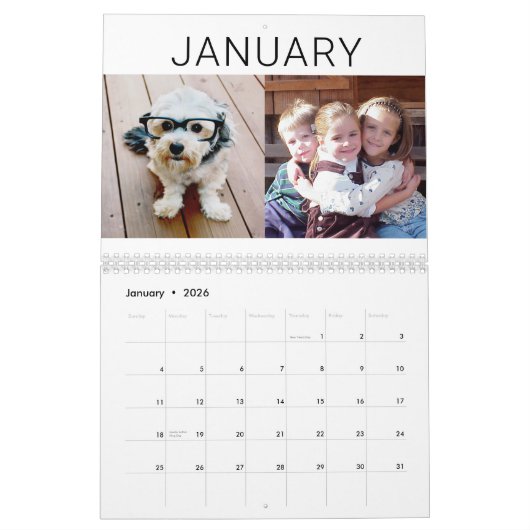 Calendrier 2023 Famille moderne 24 Photo minimal (Jan 2026)