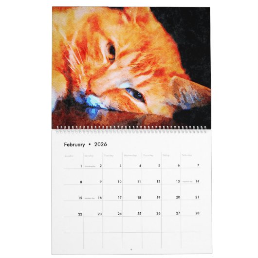 Calendrier 2023 Ginger Tabby Chat Lover Propriétaire Marmalad (Feb 2026)