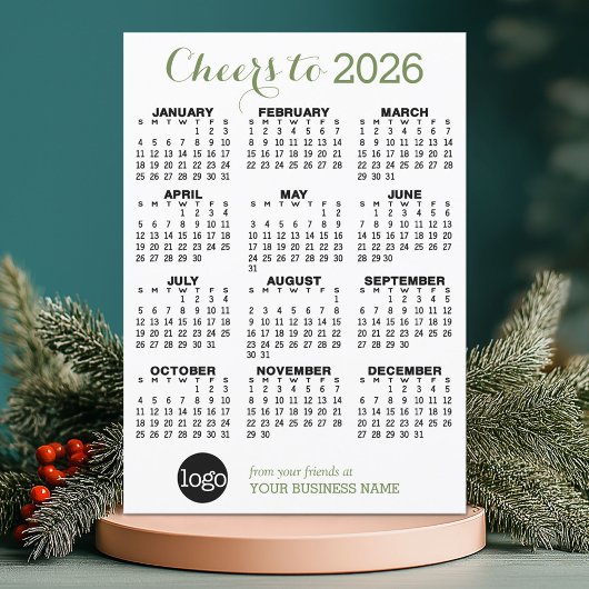 Calendrier 2023 Green White Business - Carte de va