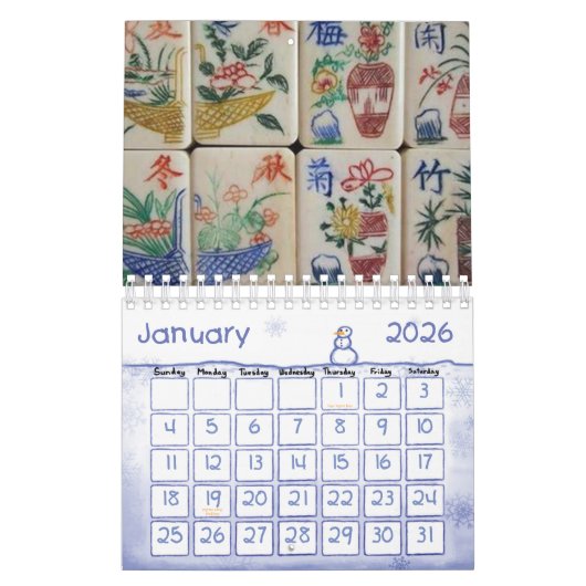 Calendrier 2023 Mahjong (Jan 2026)