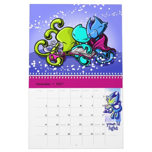 Calendrier 2023 : Motivationnel, Chat, Dragon, Oct (Dec 2027)