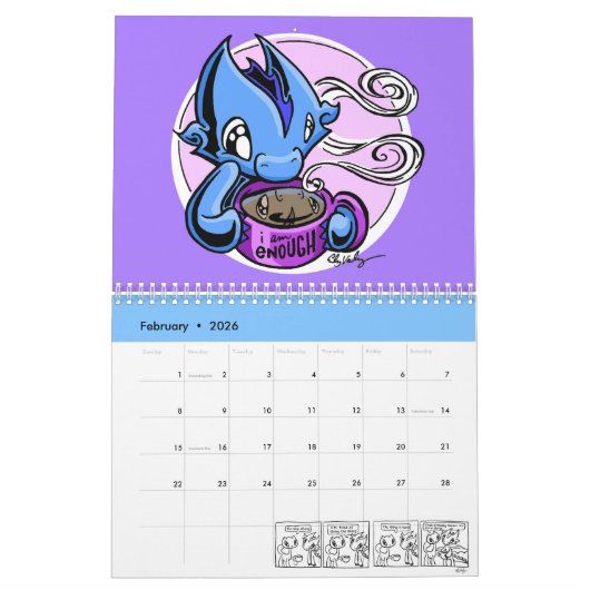 Calendrier 2023 : Motivationnel, Chat, Dragon, Oct (Feb 2026)