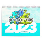 Calendrier 2023 : Motivationnel, Chat, Dragon, Oct (Protection)