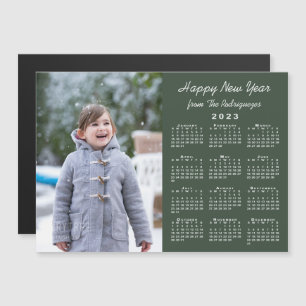 Calendrier 2023 Photo Bonne année Magnet vert