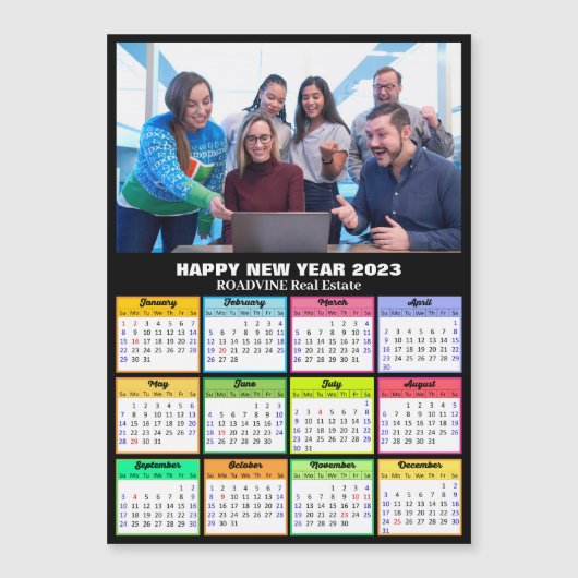 Calendrier 2023 Photo d'entreprise Carte magnétiqu (Devant)