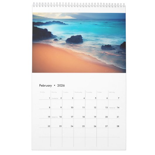 Calendrier 2023, Plages en bord de mer, Planificat (Feb 2026)