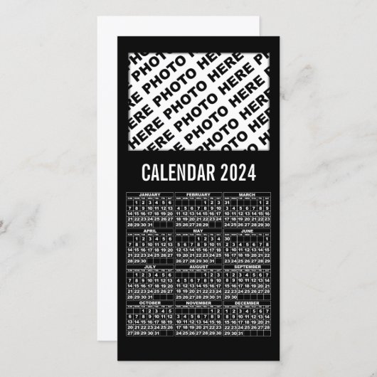 Calendrier 2024 Ajouter 1 Carte photo horizontal n (Devant / Derrière)